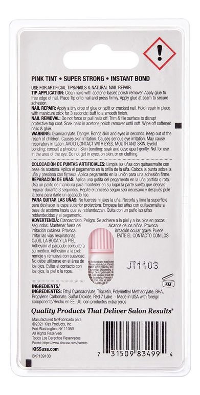 Kiss Pegamento Para Uñas Pink Nail Glue Alta Fijación - Image 2