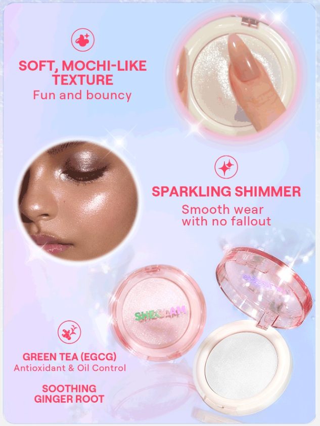 Sheglam Glowchi Bouncy Highlighter Iluminador Powdered Sugar - Image 5