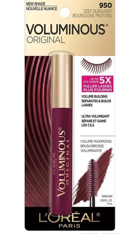 Máscara Loreal Voluminous Deep Burgundy 950 Burgundy, Color Burdeos